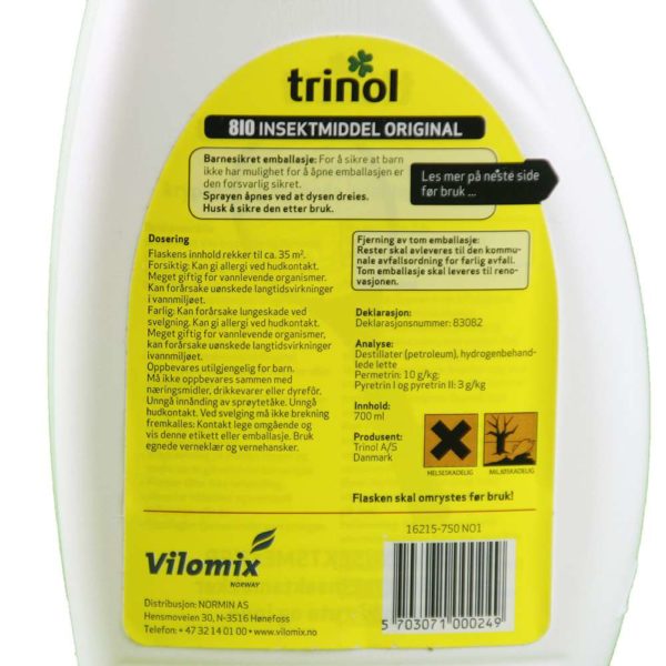 trinol 810 insektmiddel / maurmiddel ute bakside