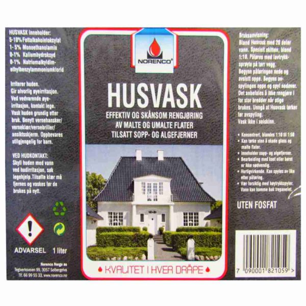 Husvask til rengjøring av husfasade