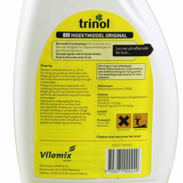 Trinol 810 insektmiddel etikett