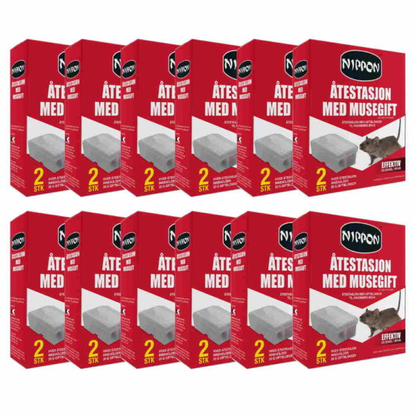 Nippon åtestasjon 12 x 2pk. for mus