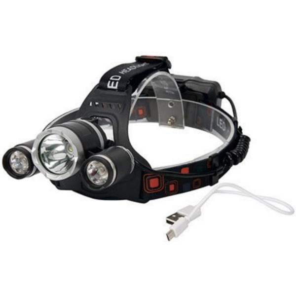 Hodelykt 300 Lumen oppladbar - 3 lamper