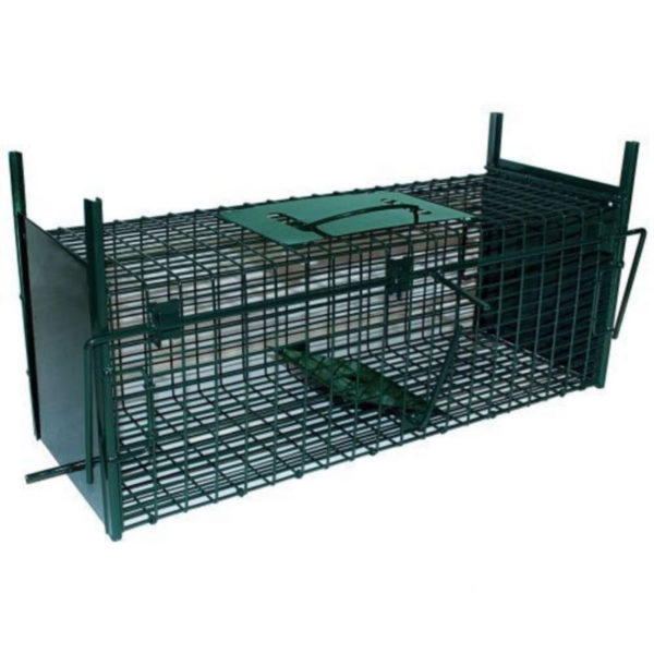 Fangstbur m/fallem-2 ing. 53cm. for levende fangst av mår, mink, rotter, smådyr